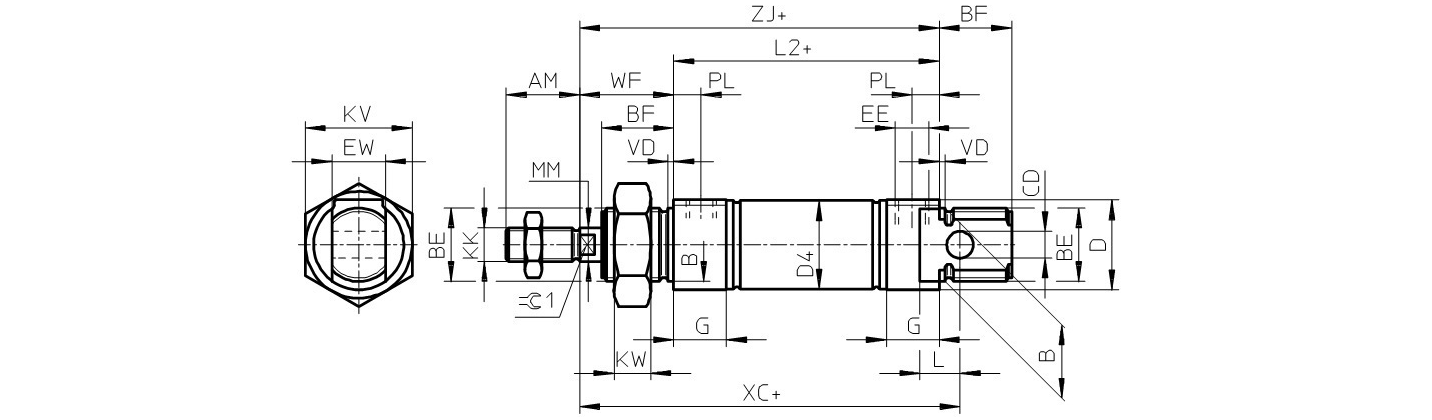 Пневмоцилиндры FCR ISO 6432
